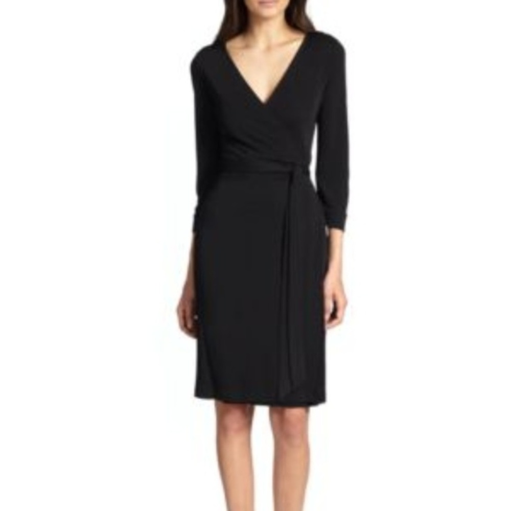 DVF New Julian Two Wrap Dress Black
